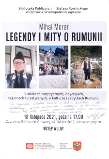 Spotkanie autorskie : Morar Mihai - Legendy i mity o Rumunii