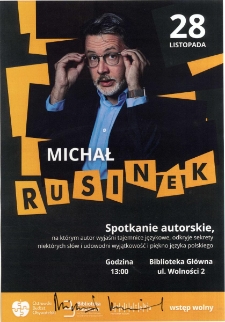Spotkanie autorskie : Michał Rusinek, 28.11.2024