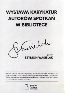 Szymon Wasielak : Karykator autor&oacute;w spotkań w bibliotece