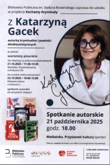 Spotkanie autorskie z Katarzyną Gacek, 21.10.2025