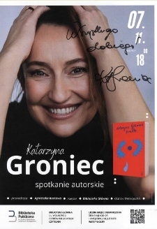 Katarzyna Groniec : spotkanie autorskie, 7.11.2025