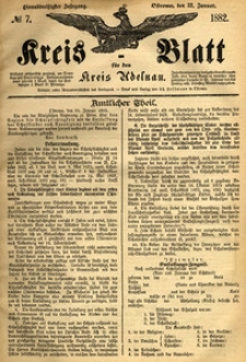 Kreis-Blatt fuer den Kreis Adelnau 1882.01.22 nr7