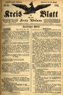 Kreis-Blatt fuer den Kreis Adelnau 1882.08.10 nr64