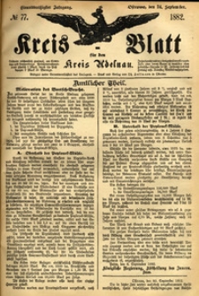 Kreis-Baltt fuer den Kreis Adelnau 1882.09.24 nr77