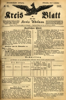 Kreis-Blatt fuer den Kreis Adelnau 1882.10.08 nr81