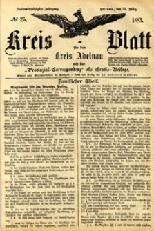 Kreis-Blatt fuer den Kreis Adelnau 1883.03.25 nr25