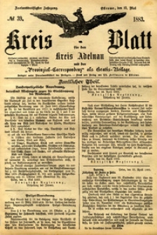 Kreis-Blatt fuer den Kreis Adelnau 1883.05.13 nr39