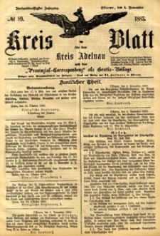 Kreis-Blatt fuer den Kreis Adelnau 1883.11.04 nr89