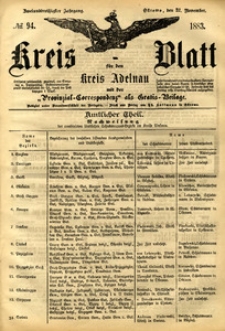 Kreis-Blatt fuer den Kreis Adelnau 1883.11.22 nr94