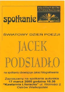 Spotkanie autorskie z Jackiem Podsiadło, 17.03.2005