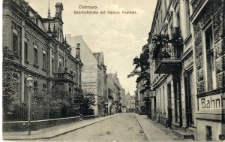 Ostrowo. Bahnhofstrasse mit Kaiserl.Postamt.